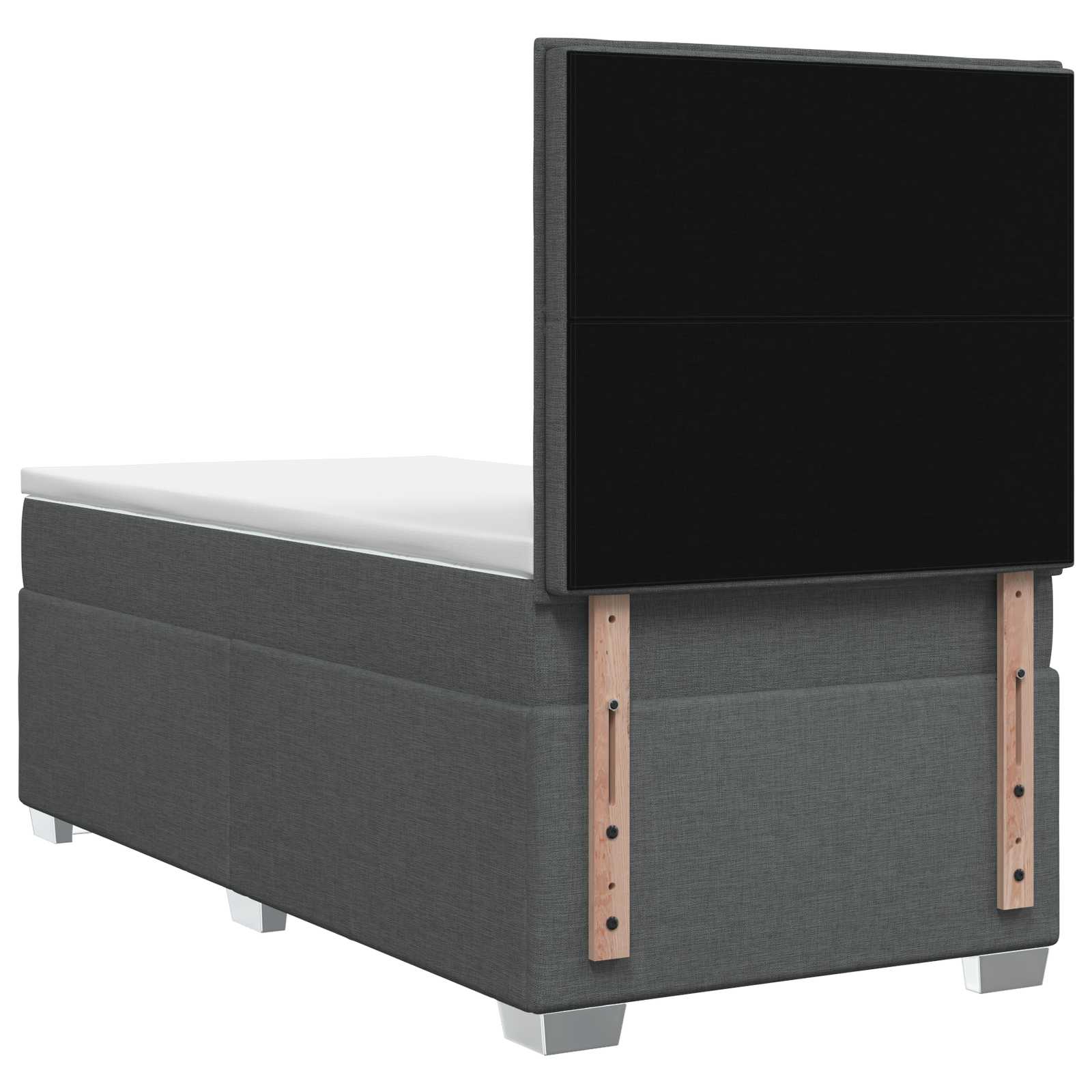 Κρεβάτι box spring με στρώμα Σκούρο Γκρι 100 x 200 cm Ύφασμα - Pakobazaar