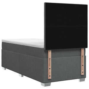 Κρεβάτι box spring με στρώμα Σκούρο Γκρι 100 x 200 cm Ύφασμα - Pakobazaar