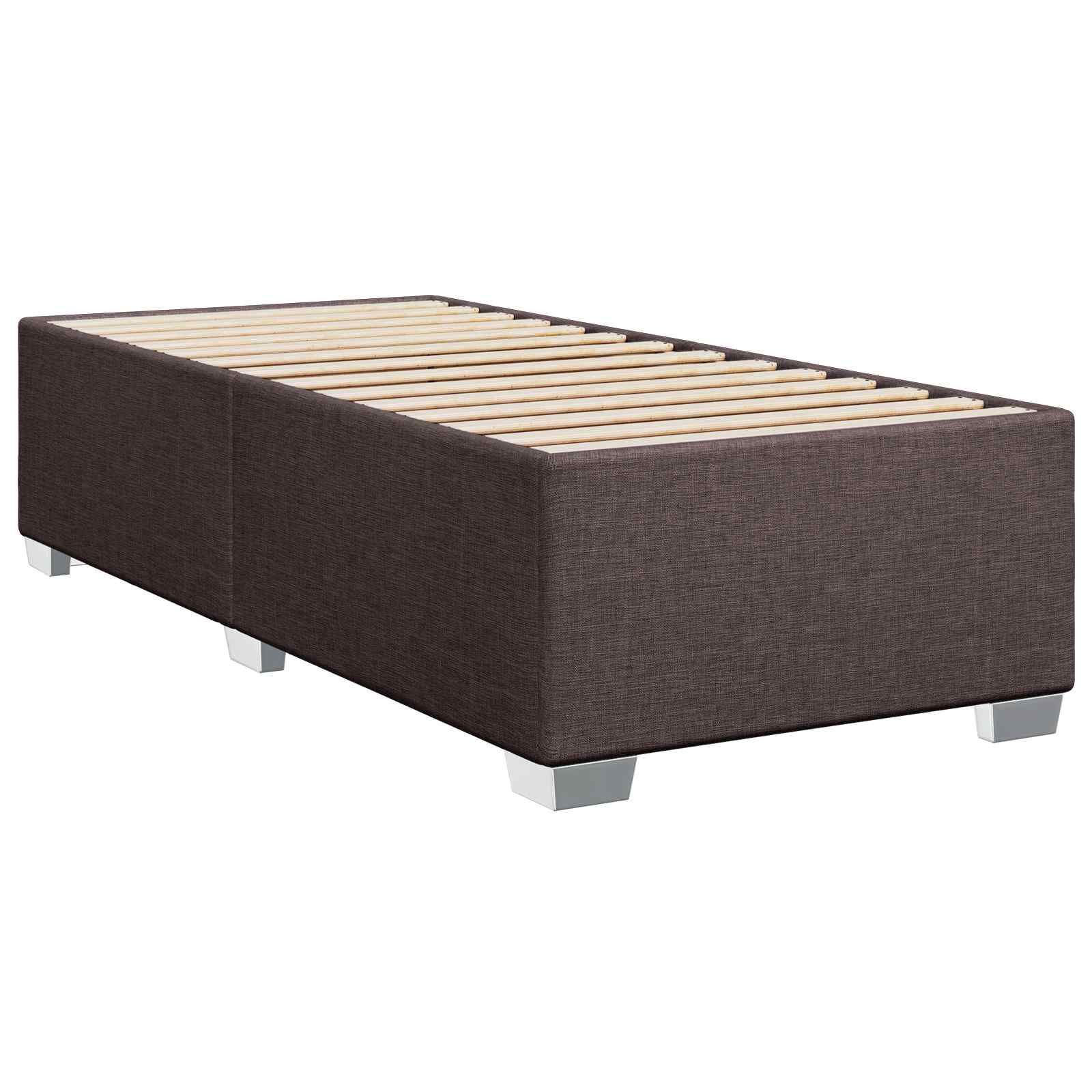 Κρεβάτι box spring με στρώμα Σκούρο Καφέ 100 x 200 cm Ύφασμα - Pakobazaar
