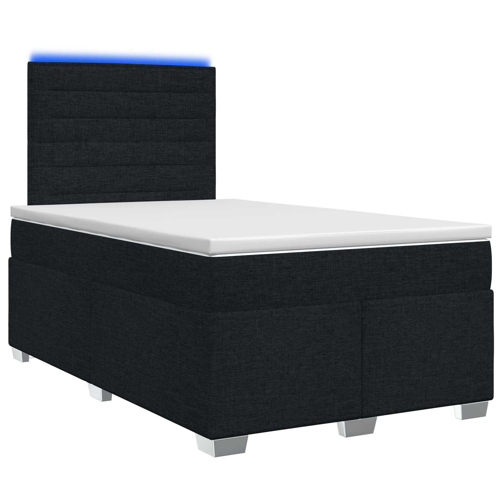 Κρεβάτι box spring με στρώμα Μαύρο 120 x 190 cm Ύφασμα