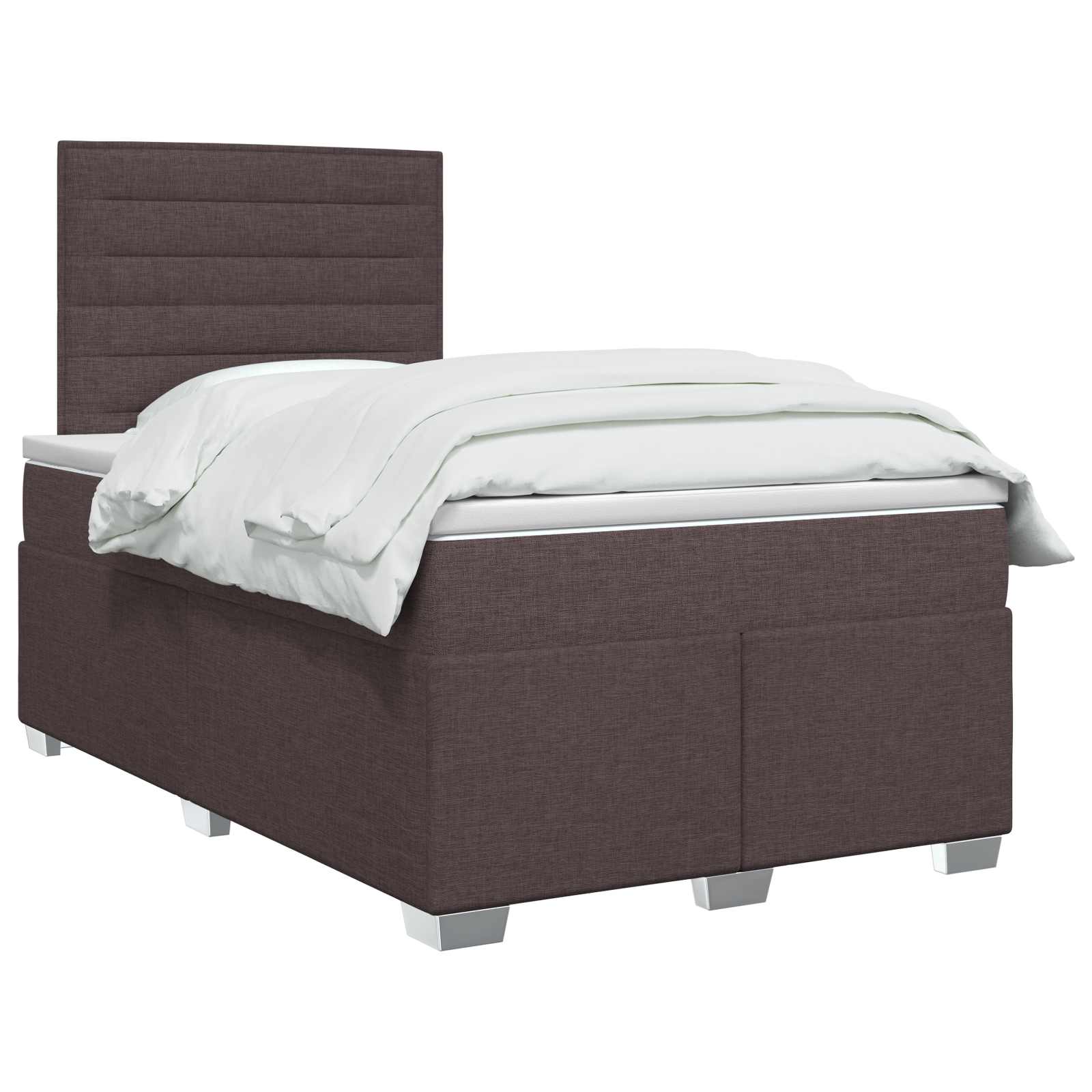 Κρεβάτι box spring με στρώμα Σκούρο Καφέ 120 x 190 cm Ύφασμα - Pakobazaar