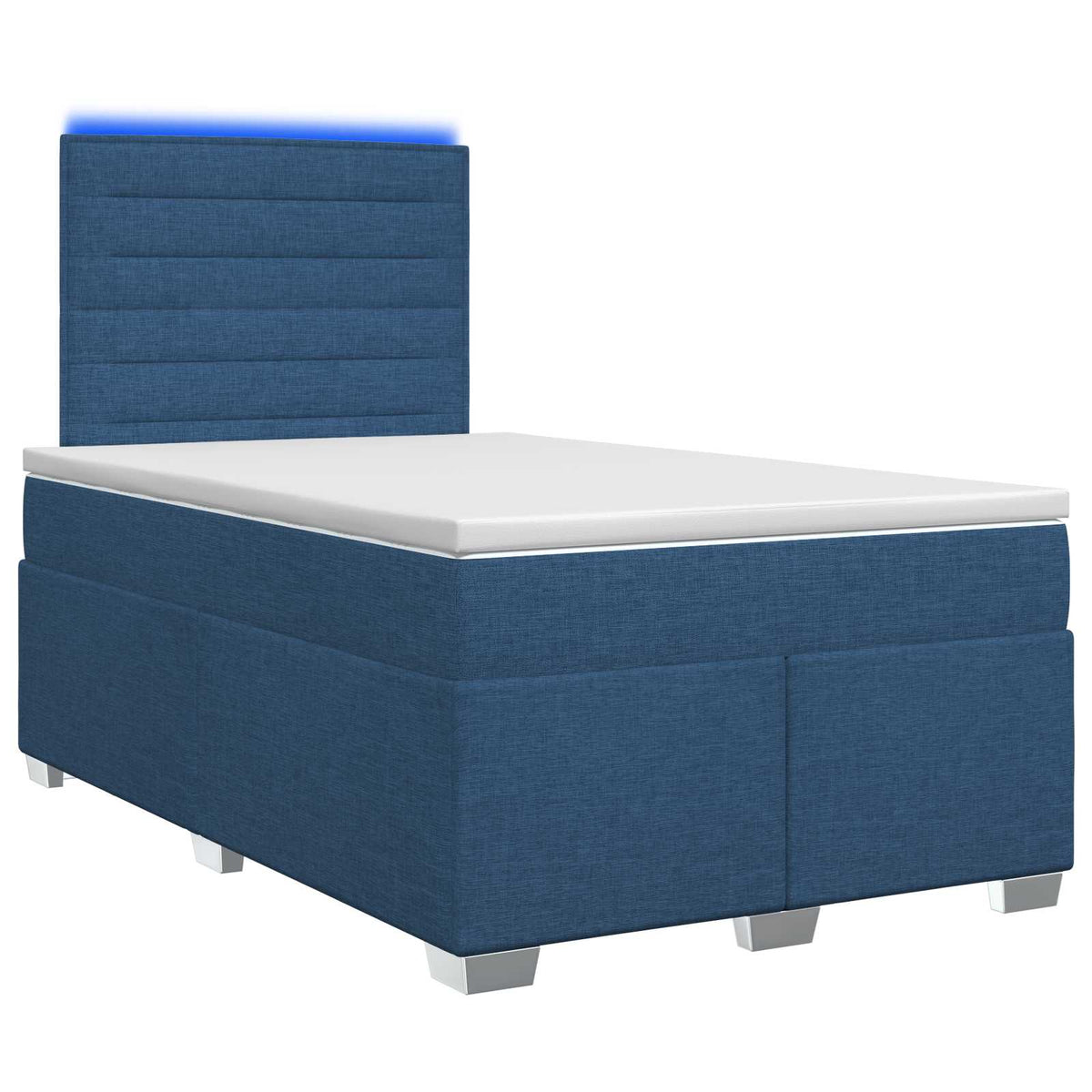 Κρεβάτι box spring με στρώμα Μπλε 120 x 190 cm Ύφασμα
