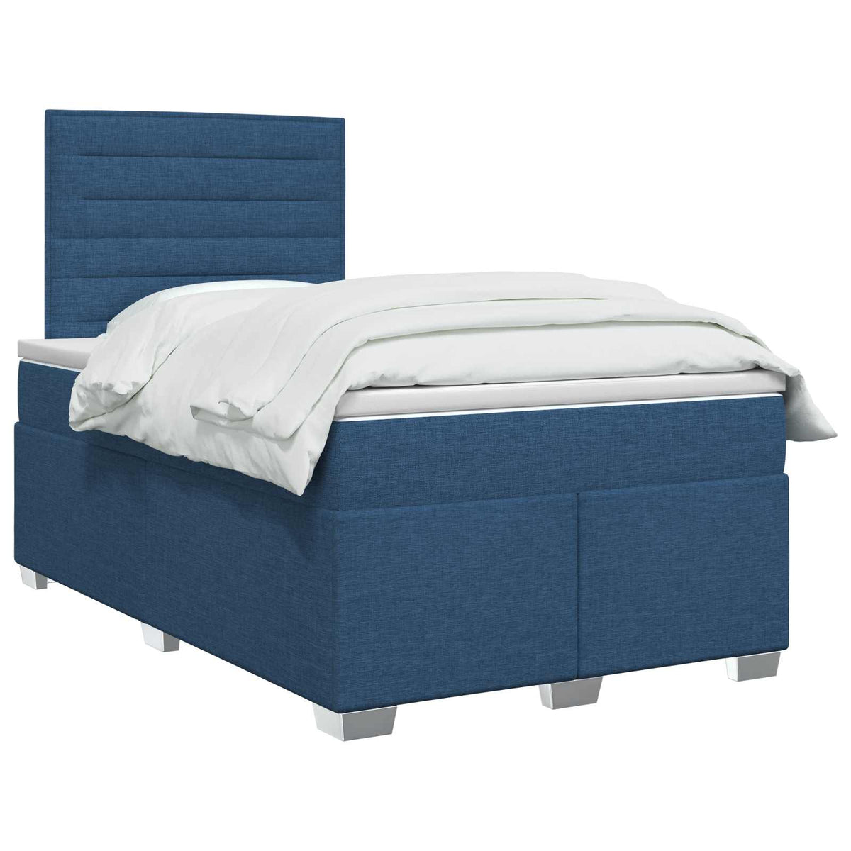 Κρεβάτι box spring με στρώμα Μπλε 120 x 190 cm Ύφασμα