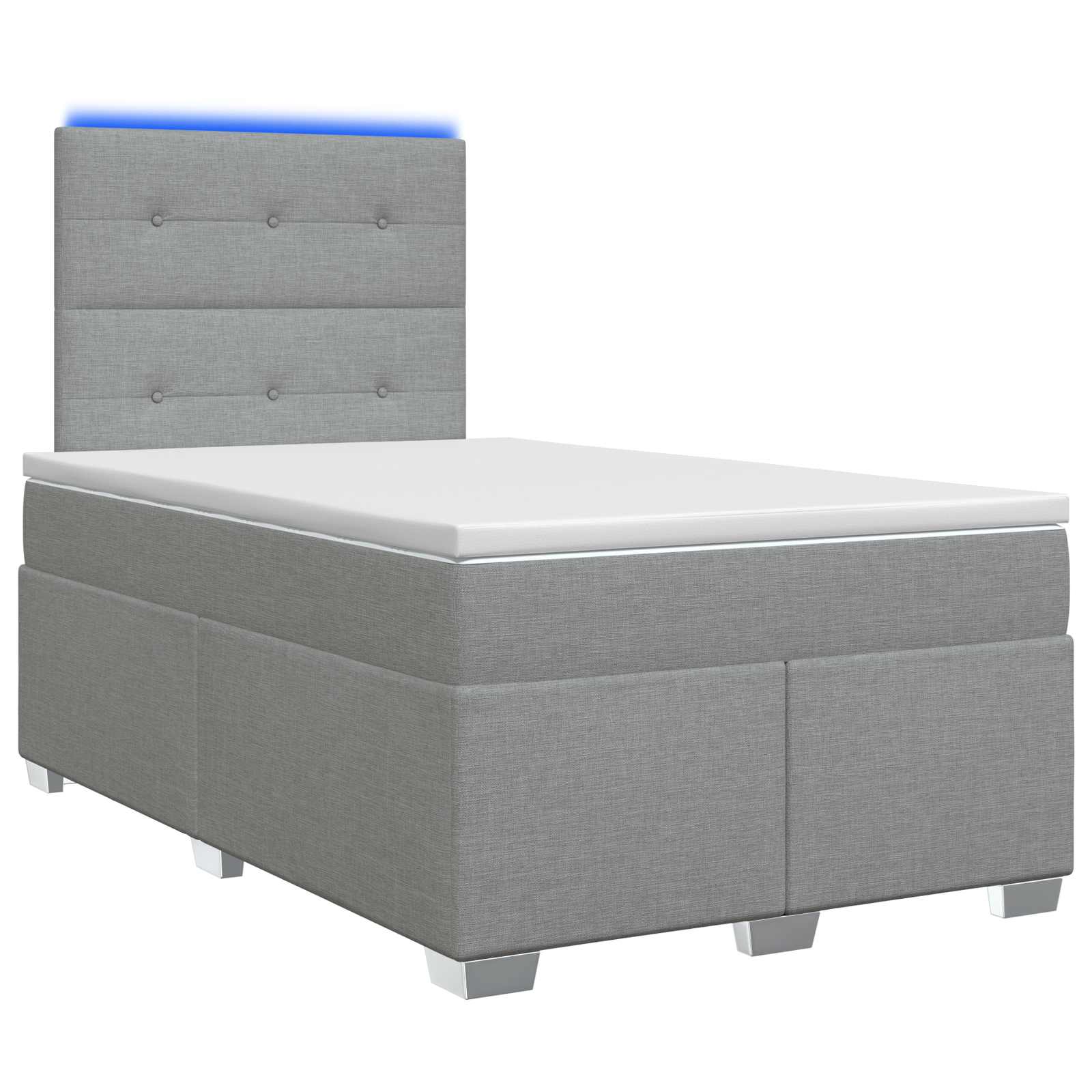 Κρεβάτι box spring με στρώμα Ανοιχτό γκρι 120 x 190 cm Ύφασμα - Pakobazaar