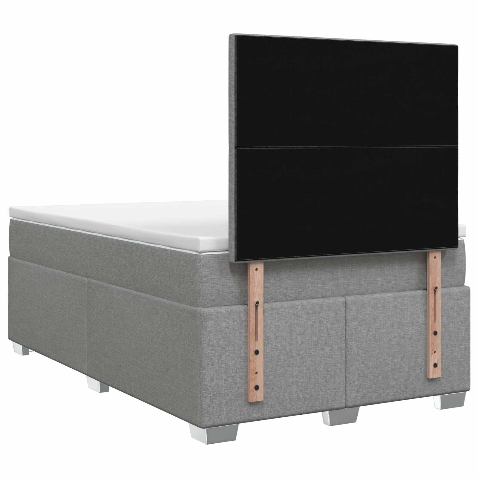 Κρεβάτι box spring με στρώμα Ανοιχτό γκρι 120 x 190 cm Ύφασμα - Pakobazaar