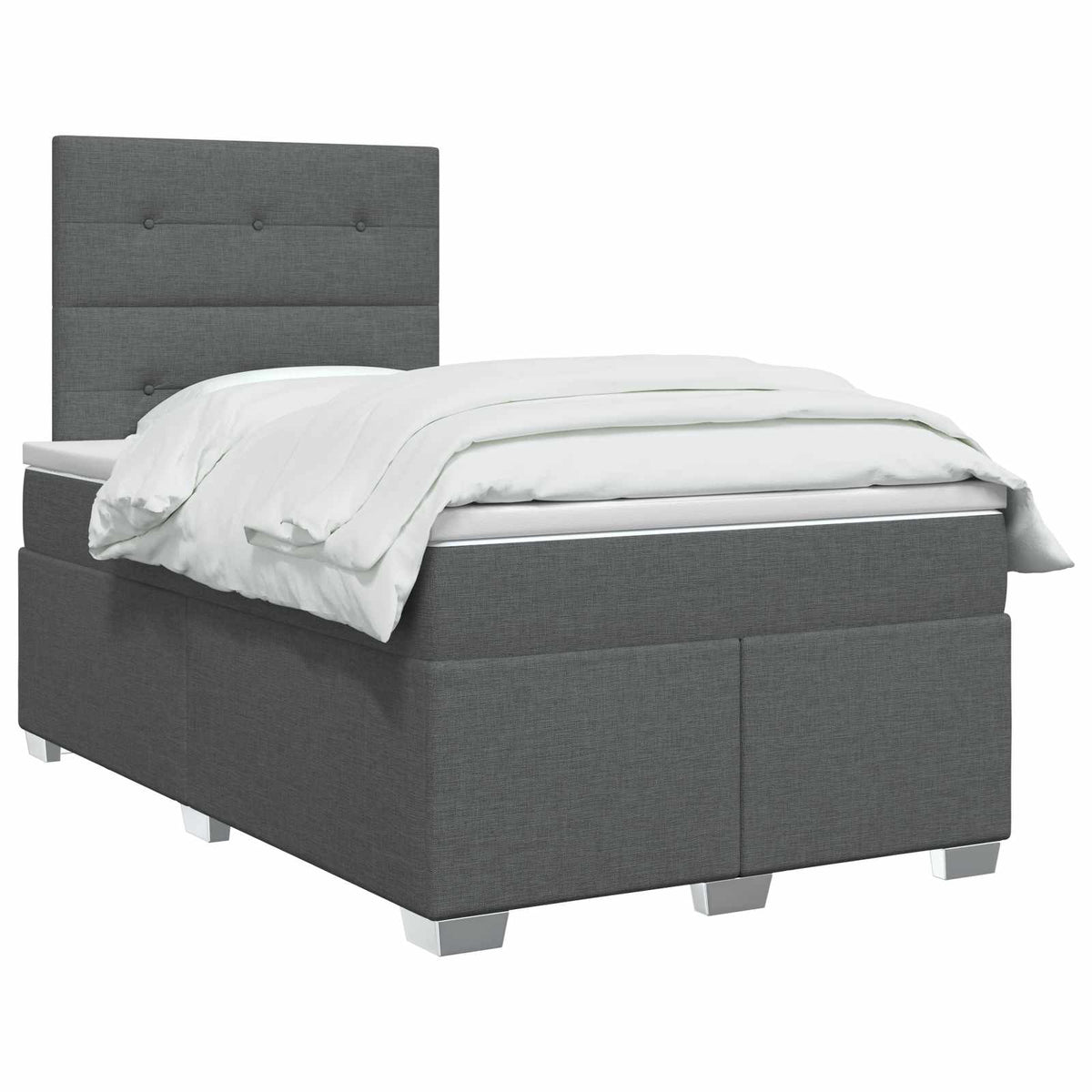 Κρεβάτι box spring με στρώμα Σκούρο Γκρι 120 x 190 cm Ύφασμα - Pakobazaar