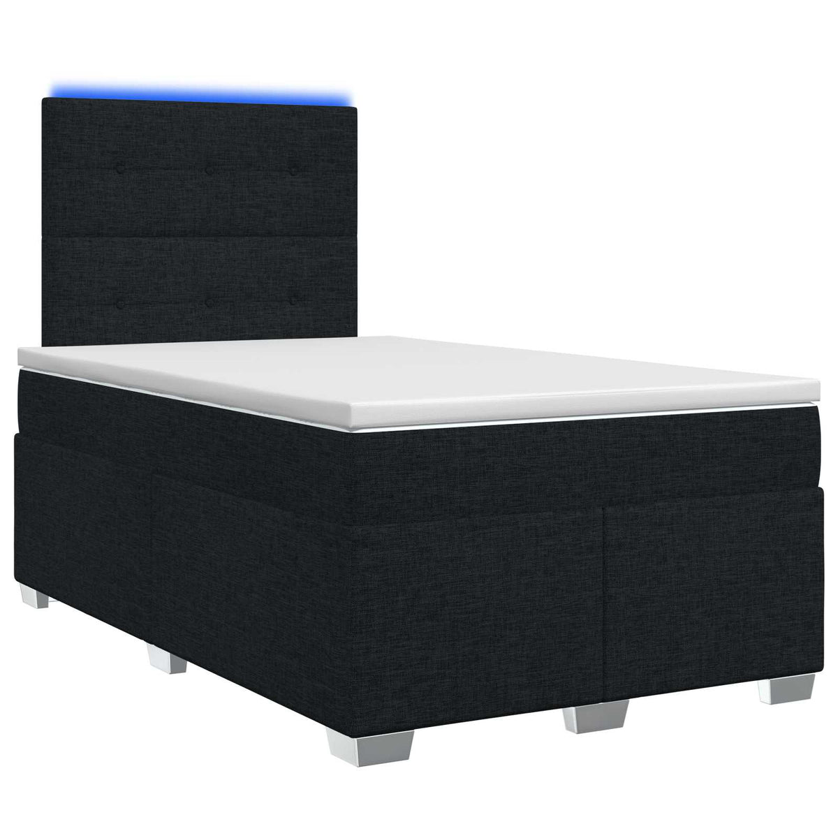 Κρεβάτι box spring με στρώμα Μαύρο 120 x 190 cm Ύφασμα - Pakobazaar