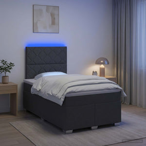 Κρεβάτι box spring με στρώμα Σκούρο Γκρι 120 x 190 cm Ύφασμα - Pakobazaar