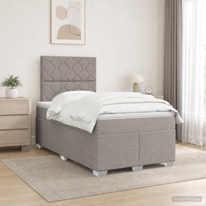 Κρεβάτι box spring με στρώμα Taupe 120 x 190 cm Ύφασμα - Pakobazaar