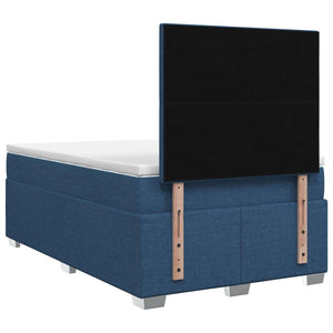 Κρεβάτι box spring με στρώμα Μπλε 120 x 190 cm Ύφασμα