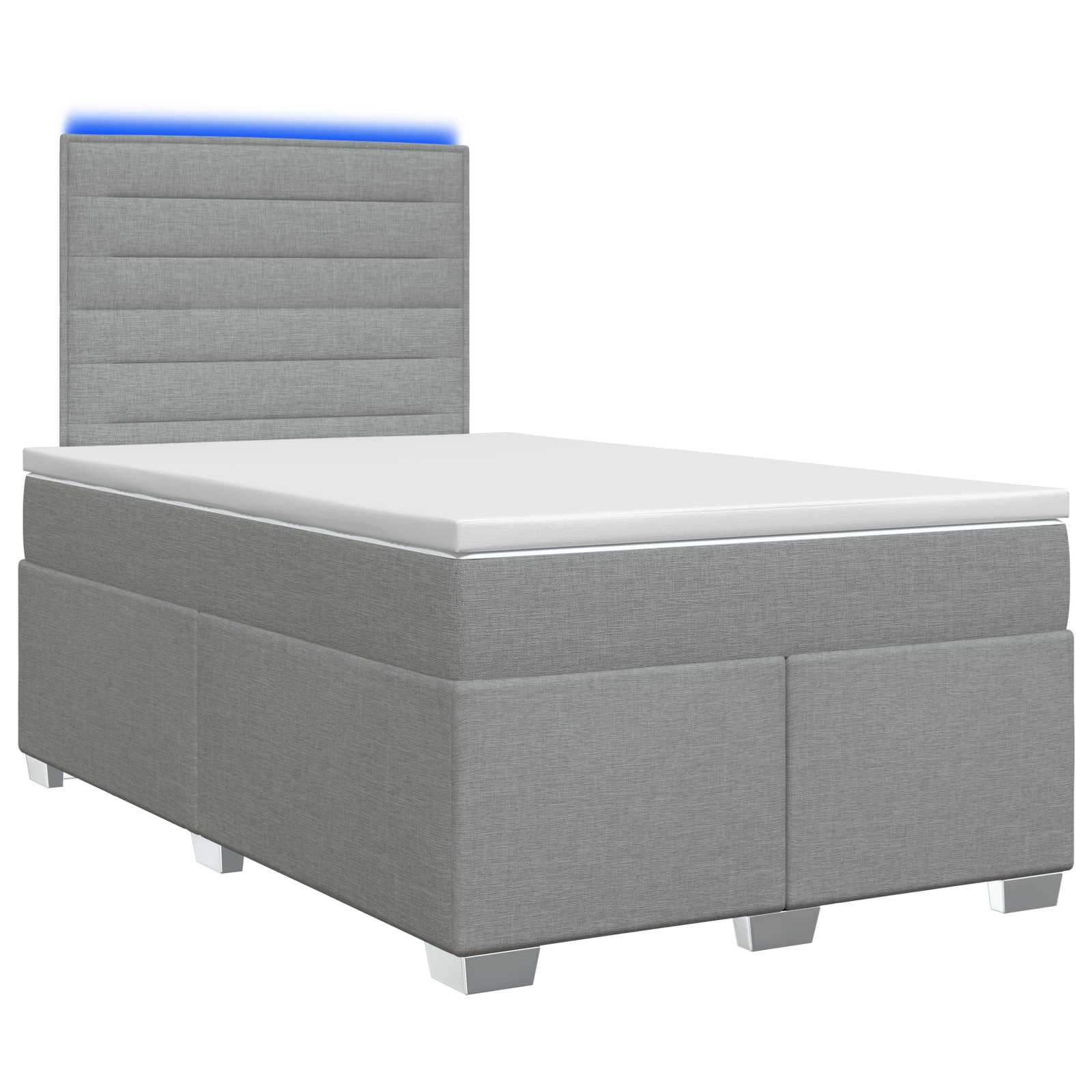 Κρεβάτι box spring με στρώμα Ανοιχτό γκρι 120 x 200 cm Ύφασμα - Pakobazaar