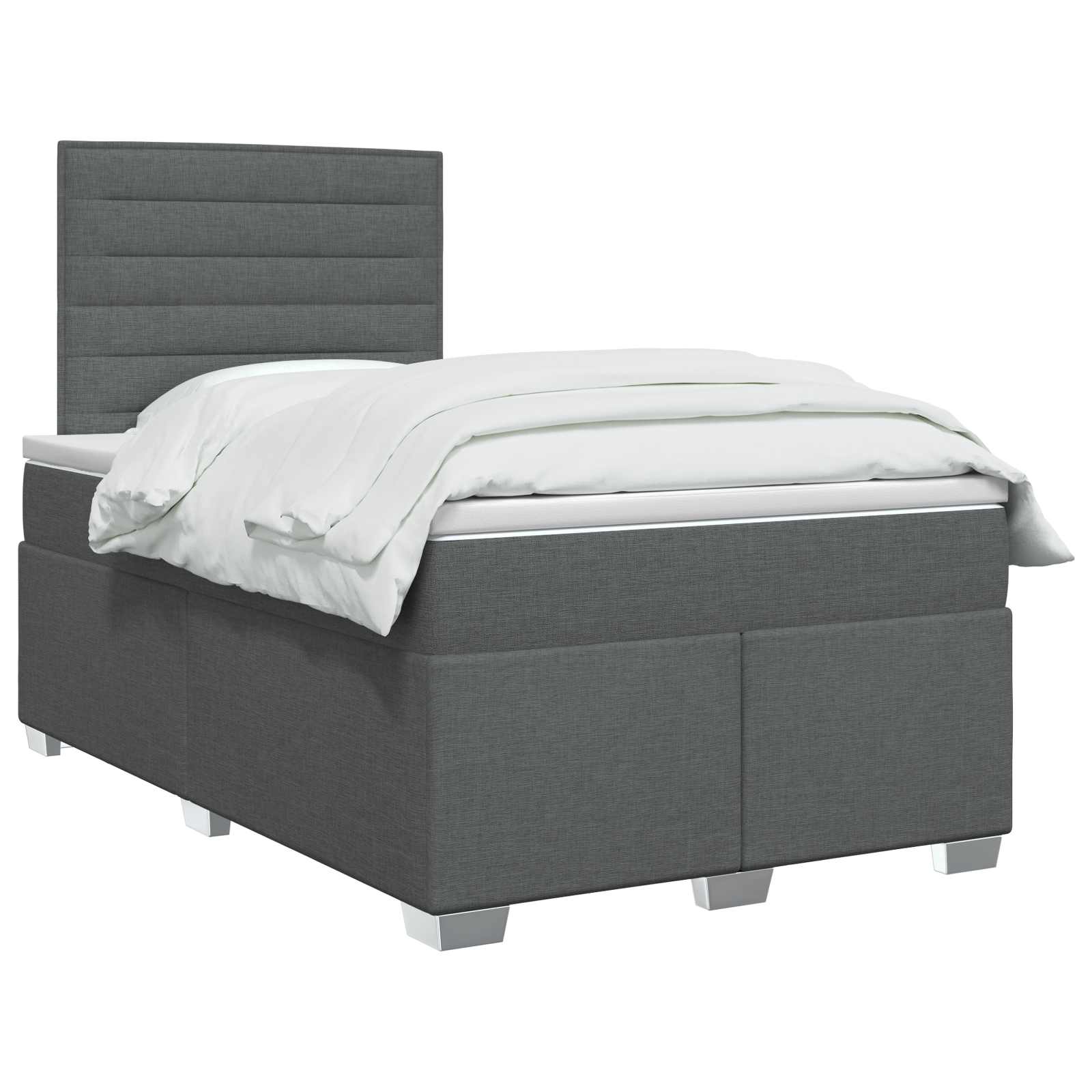 Κρεβάτι box spring με στρώμα Σκούρο Γκρι 120 x 200 cm Ύφασμα