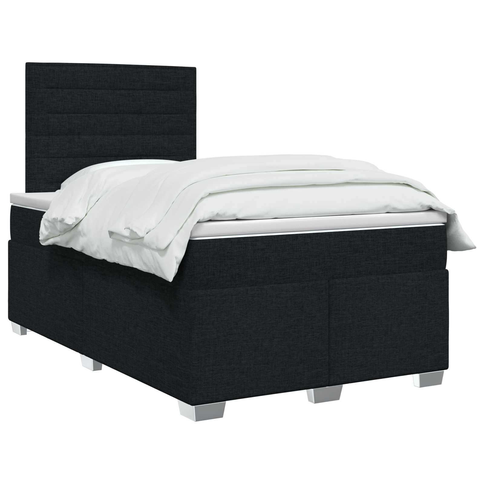 Κρεβάτι box spring με στρώμα Μαύρο 120 x 200 cm Ύφασμα