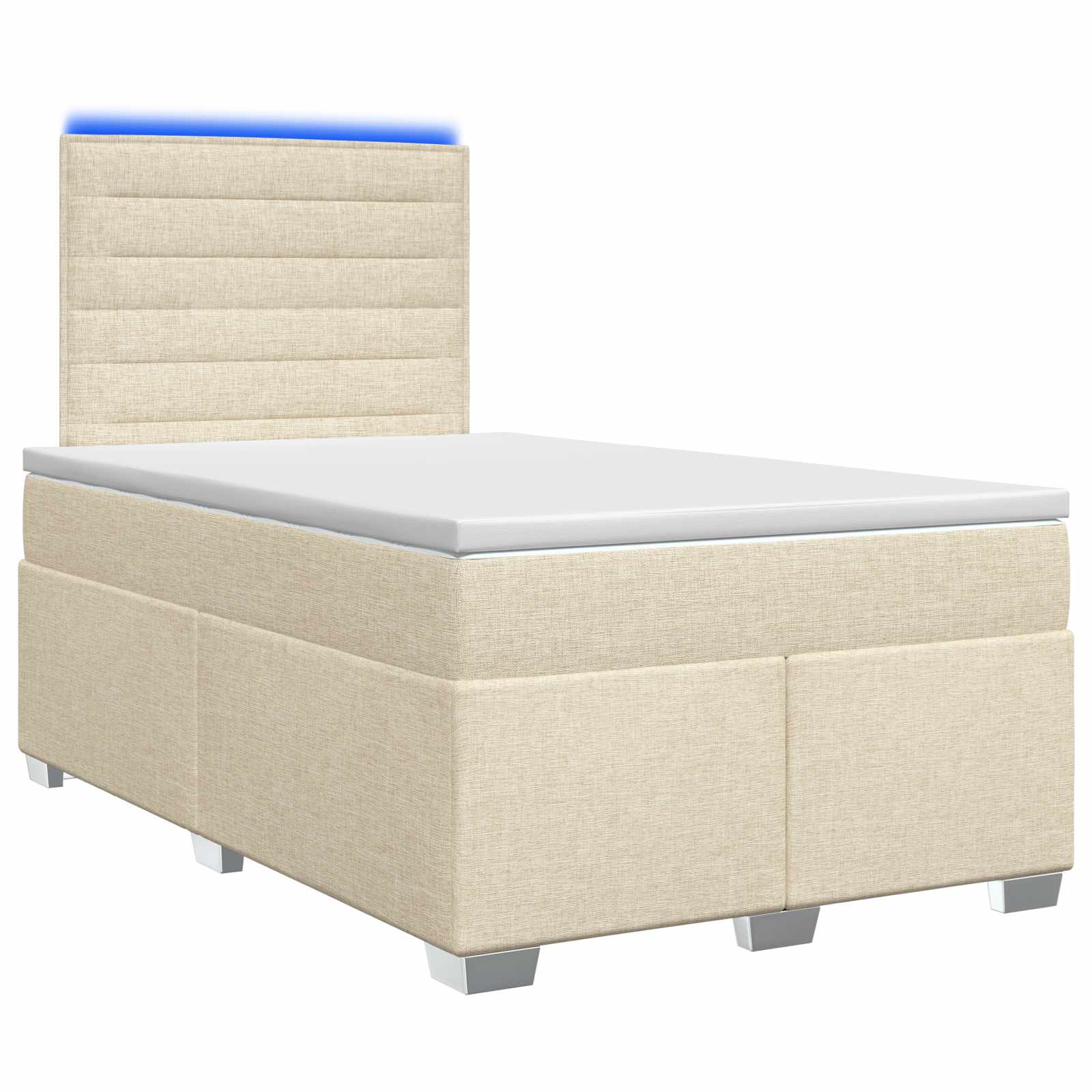 Κρεβάτι box spring με στρώμα Κρεμ 120 x 200 cm Ύφασμα - Pakobazaar