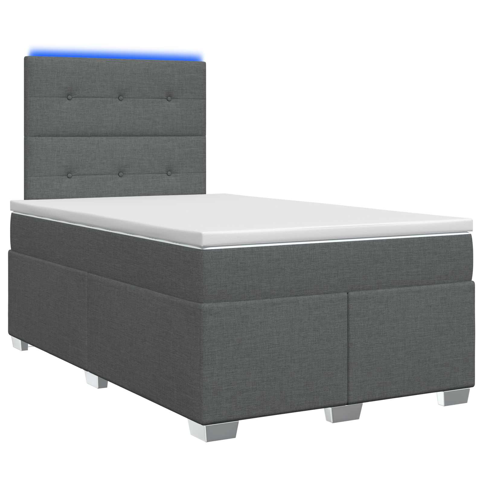 Κρεβάτι box spring με στρώμα Σκούρο Γκρι 120 x 200 cm Ύφασμα - Pakobazaar