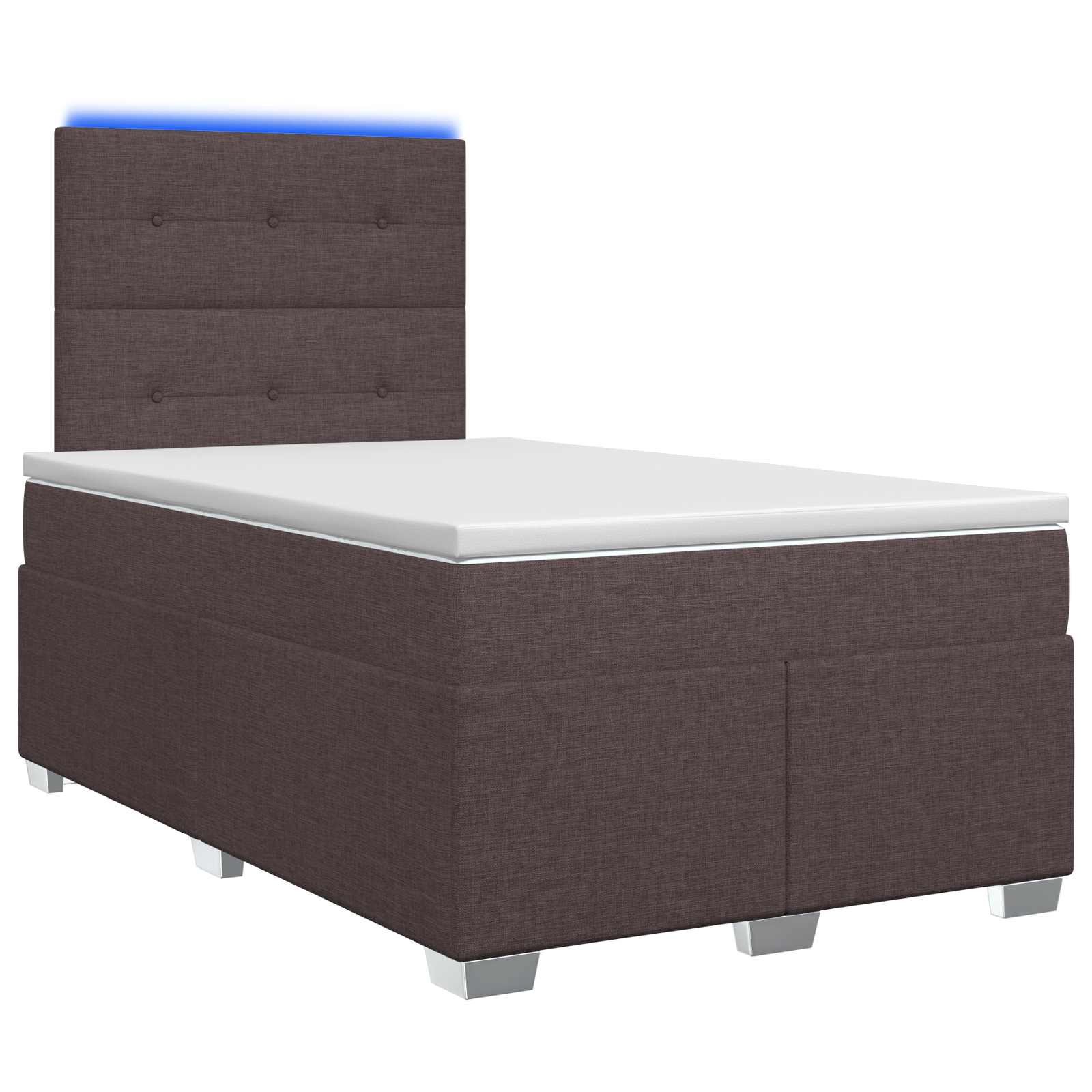 Κρεβάτι box spring με στρώμα Σκούρο Καφέ 120 x 200 cm Ύφασμα - Pakobazaar
