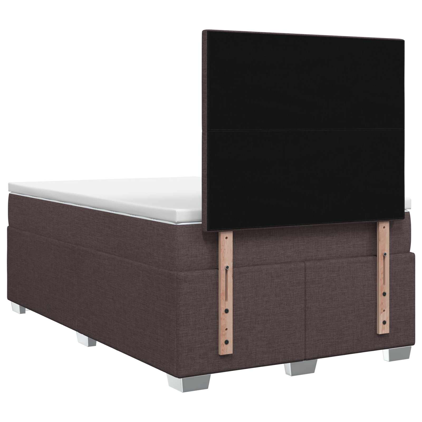 Κρεβάτι box spring με στρώμα Σκούρο Καφέ 120 x 200 cm Ύφασμα - Pakobazaar