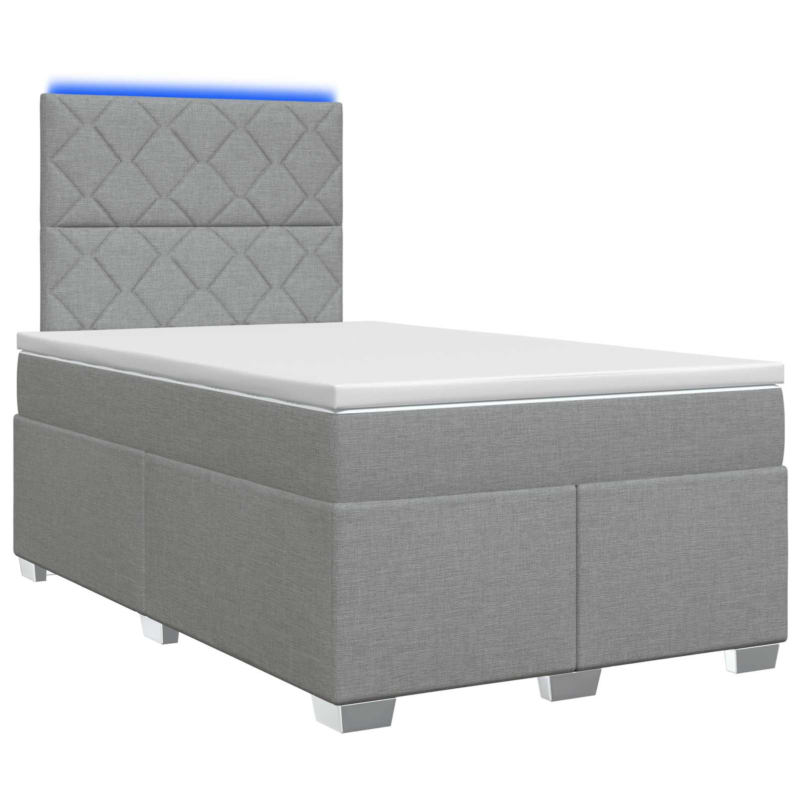 Κρεβάτι box spring με στρώμα Ανοιχτό γκρι 120 x 200 cm Ύφασμα - Pakobazaar