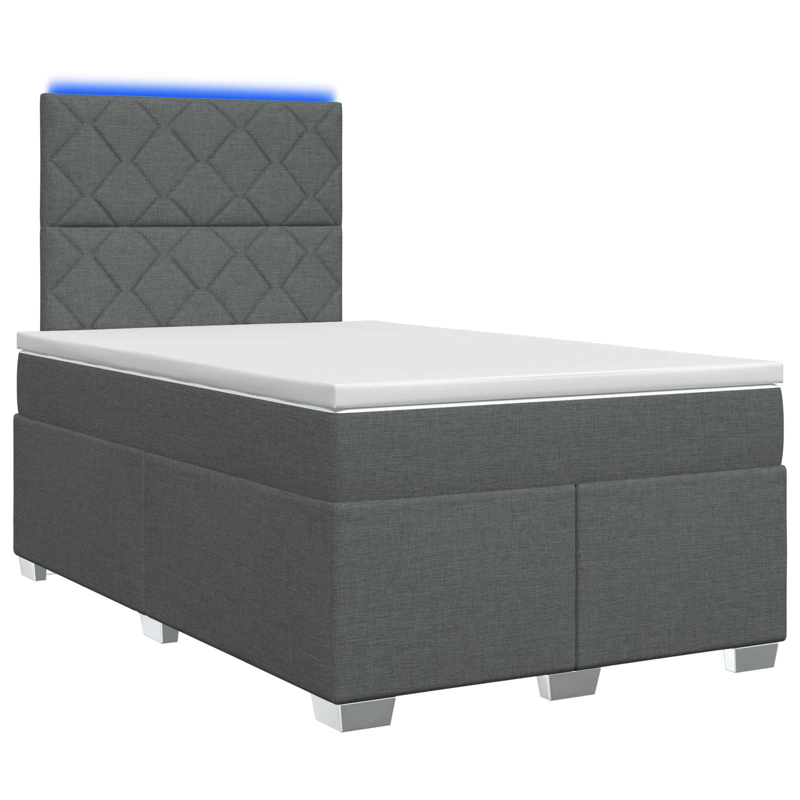 Κρεβάτι box spring με στρώμα Σκούρο Γκρι 120 x 200 cm Ύφασμα - Pakobazaar