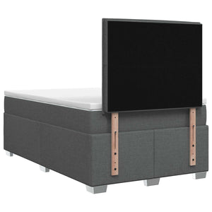 Κρεβάτι box spring με στρώμα Σκούρο Γκρι 120 x 200 cm Ύφασμα - Pakobazaar