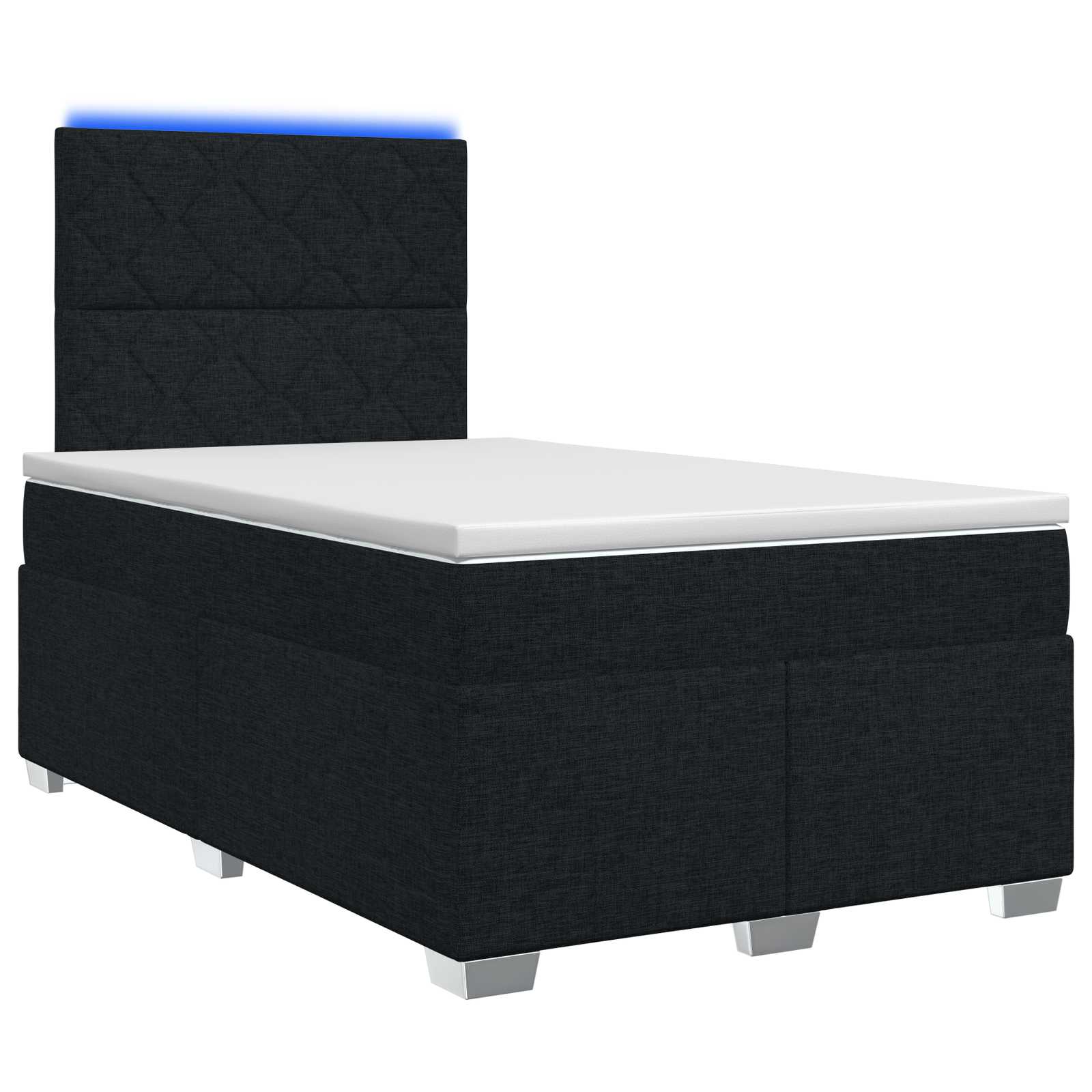Κρεβάτι box spring με στρώμα Μαύρο 120 x 200 cm Ύφασμα