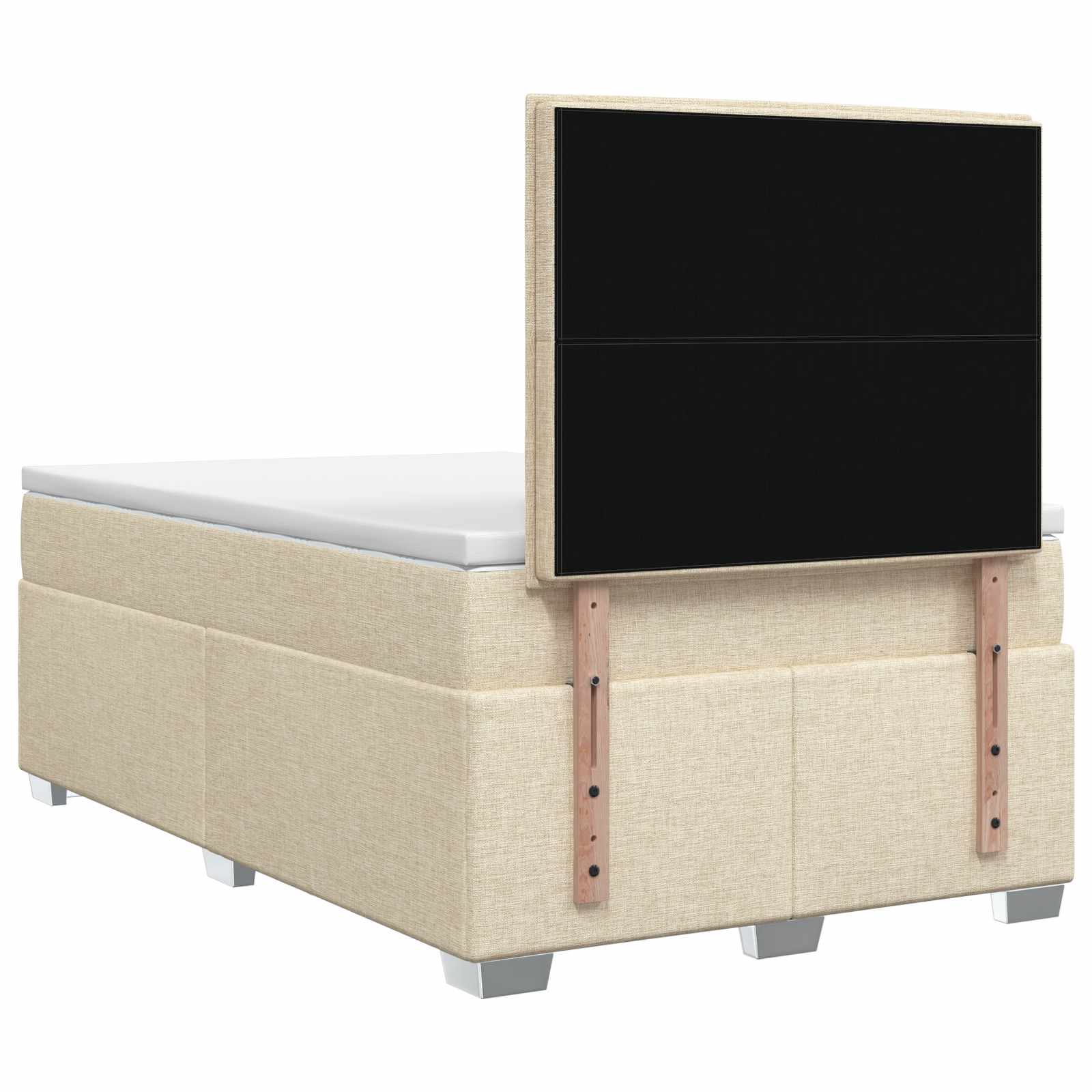 Κρεβάτι box spring με στρώμα Κρεμ 120 x 200 cm Ύφασμα - Pakobazaar