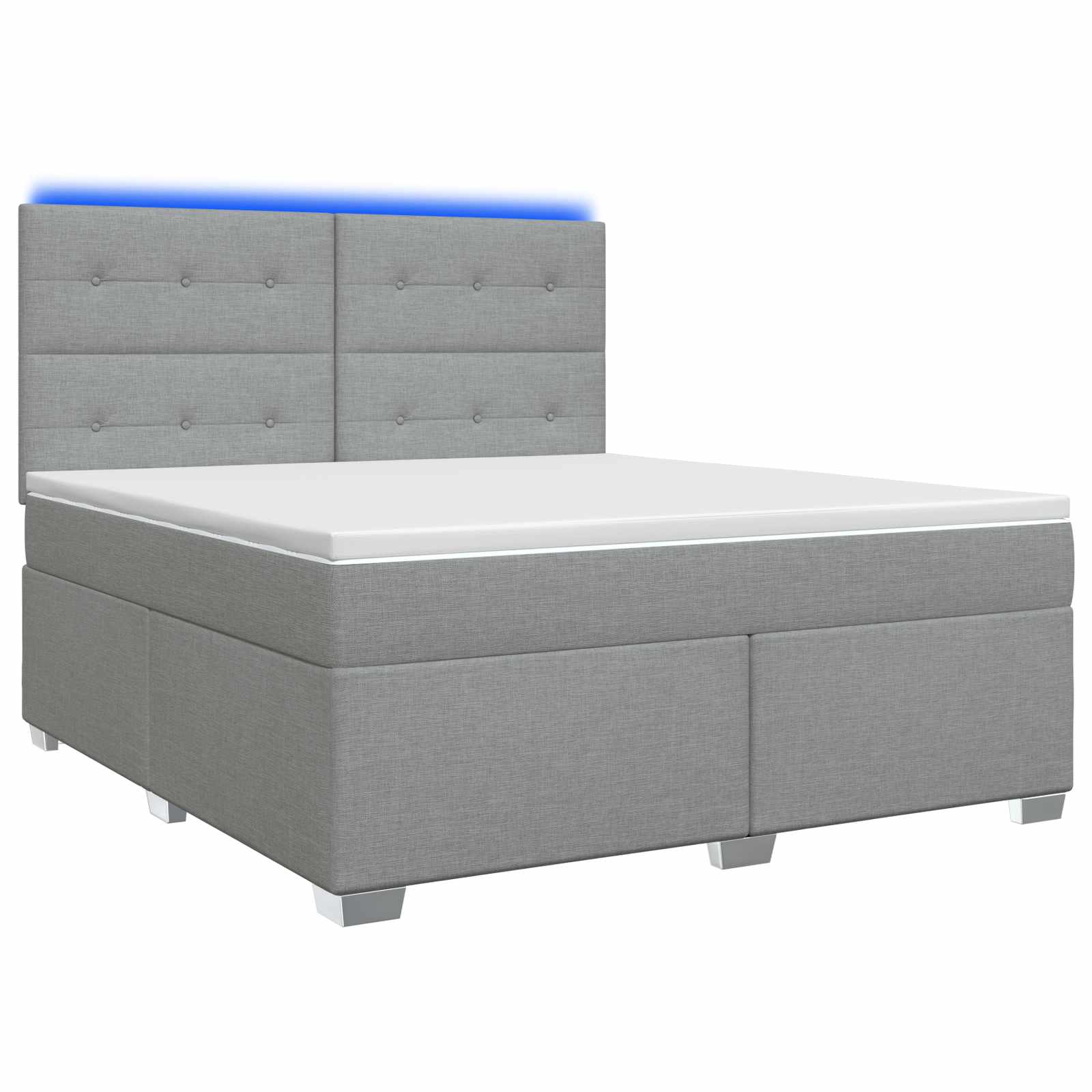 Κρεβάτι box spring με στρώμα Ανοιχτό γκρι 140 x 190 cm Ύφασμα