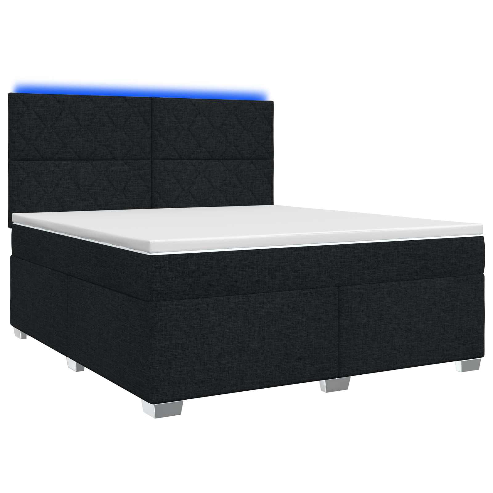 Κρεβάτι box spring με στρώμα Μαύρο 140 x 190 cm Ύφασμα