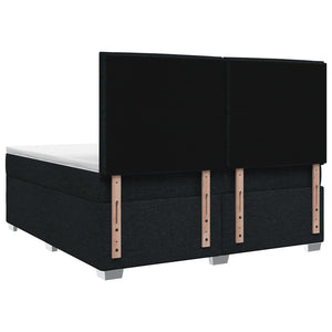 Κρεβάτι box spring με στρώμα Μαύρο 140 x 190 cm Ύφασμα