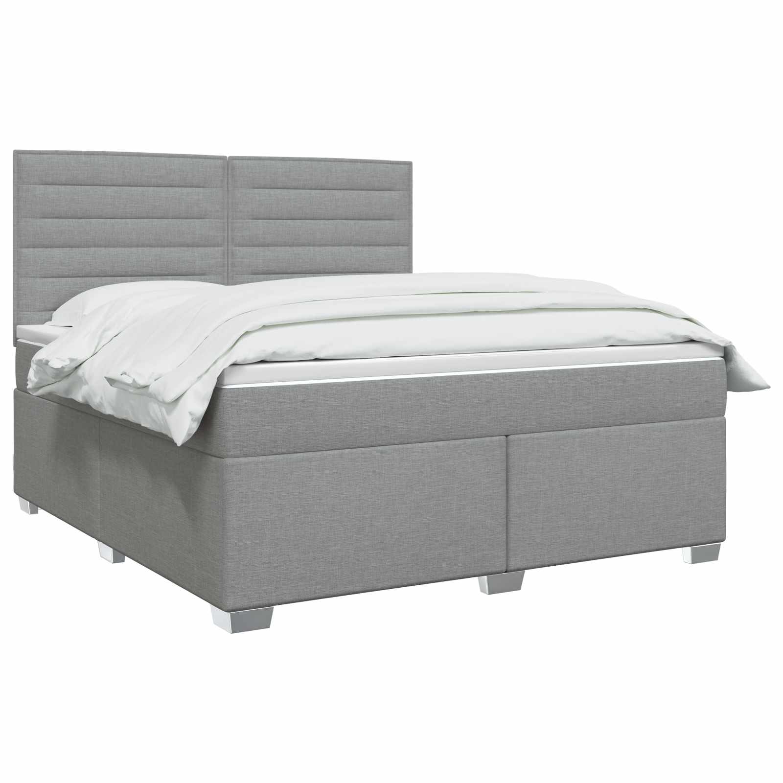 Κρεβάτι box spring με στρώμα Ανοιχτό γκρι 140 x 200 cm Ύφασμα