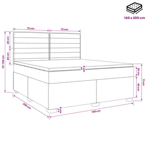 Κρεβάτι box spring με στρώμα Ανοιχτό γκρι 140 x 200 cm Ύφασμα