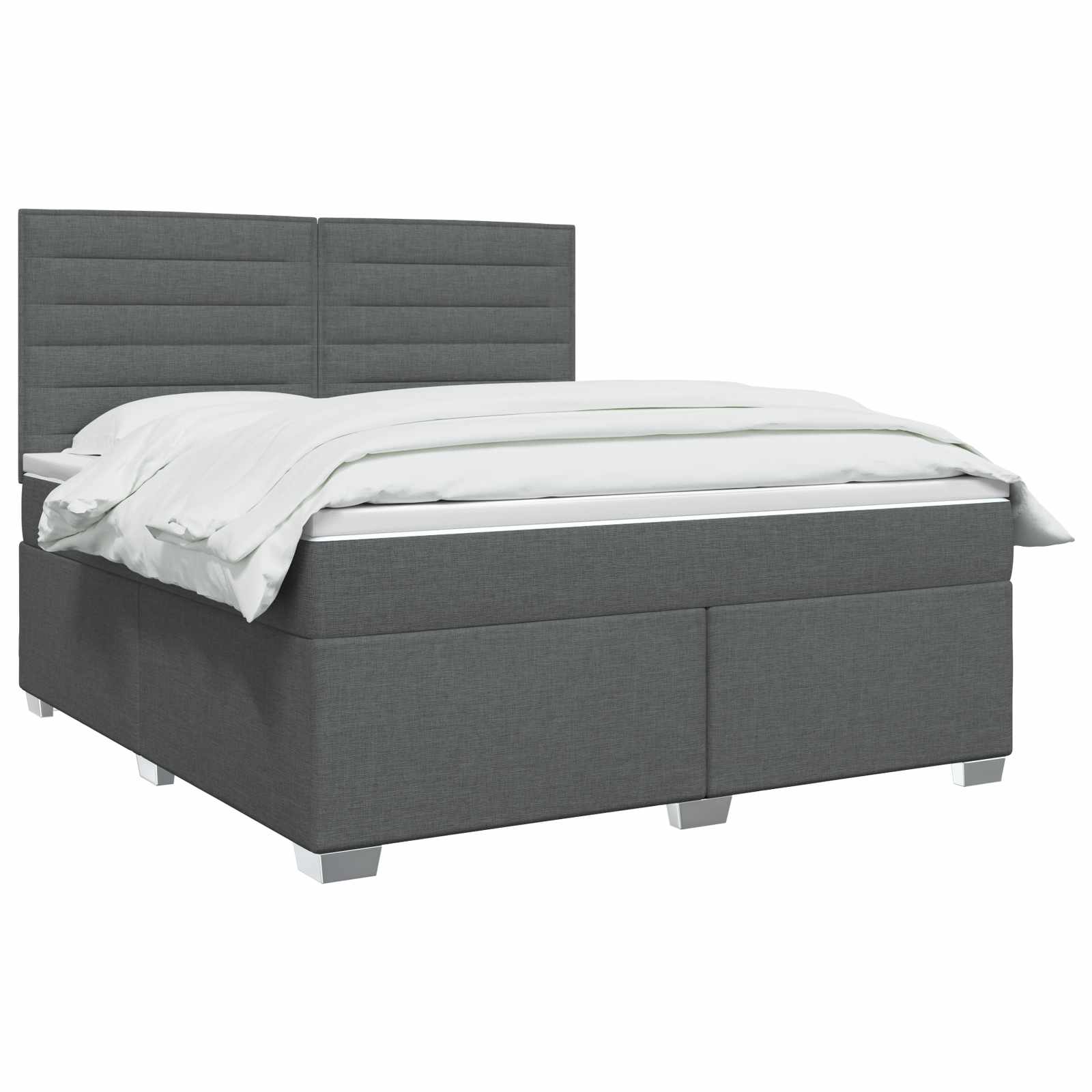 Κρεβάτι box spring με στρώμα Σκούρο Γκρι 140 x 200 cm Ύφασμα - Pakobazaar
