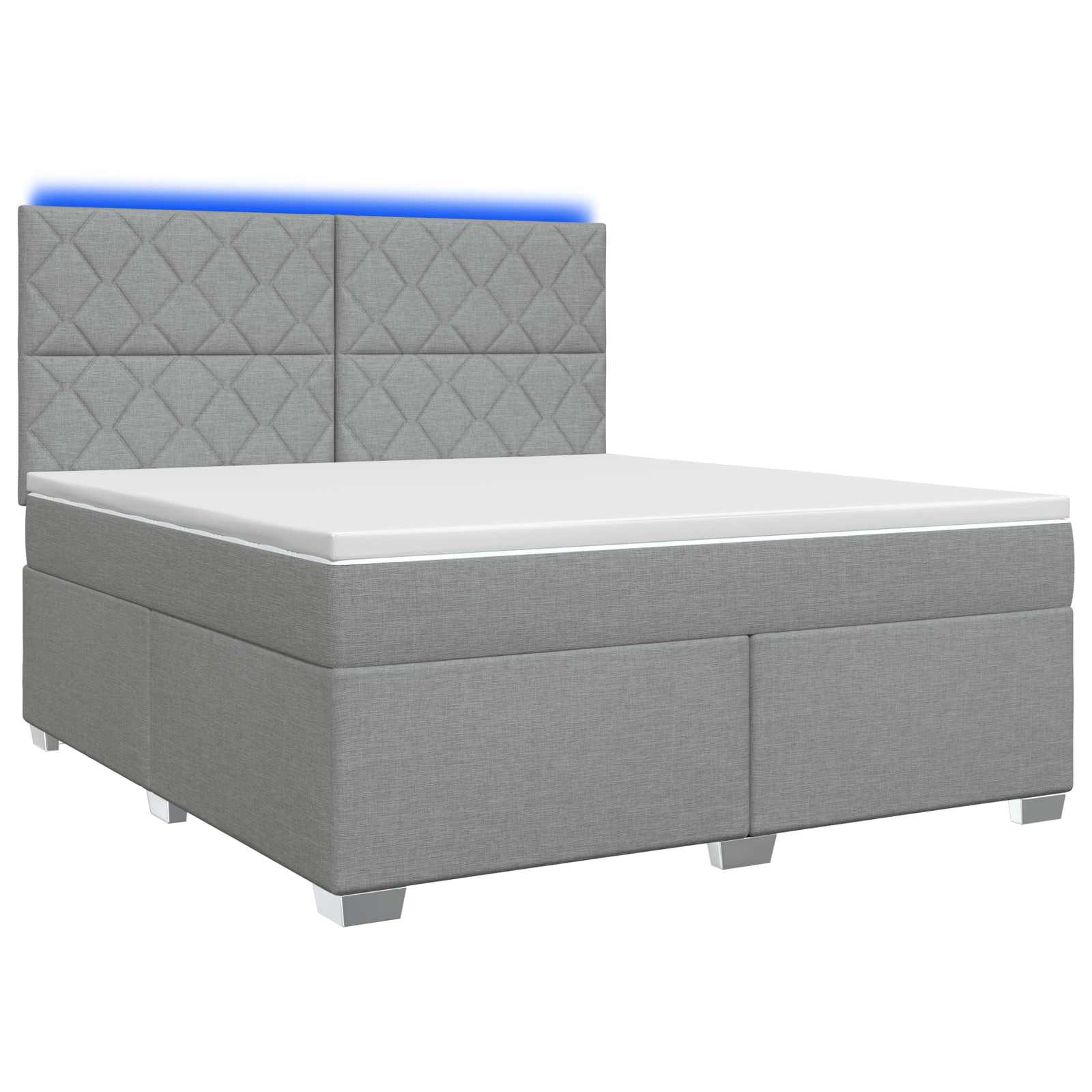 Κρεβάτι box spring με στρώμα Ανοιχτό γκρι 140 x 200 cm Ύφασμα - Pakobazaar