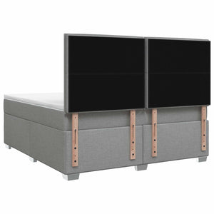 Κρεβάτι box spring με στρώμα Ανοιχτό γκρι 140 x 200 cm Ύφασμα - Pakobazaar