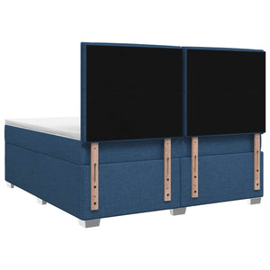 Κρεβάτι box spring με στρώμα Μπλε 140 x 200 cm Ύφασμα - Pakobazaar