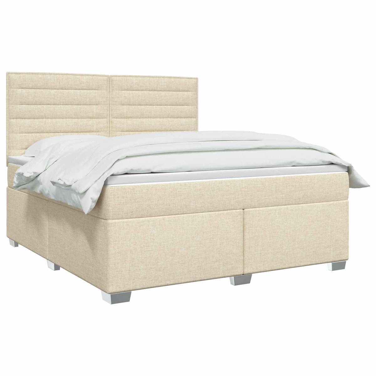 Κρεβάτι box spring με στρώμα Κρεμ 160 x 200 cm Ύφασμα