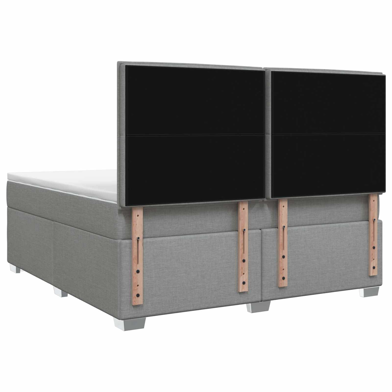 Κρεβάτι box spring με στρώμα Ανοιχτό γκρι 160 x 200 cm Ύφασμα - Pakobazaar