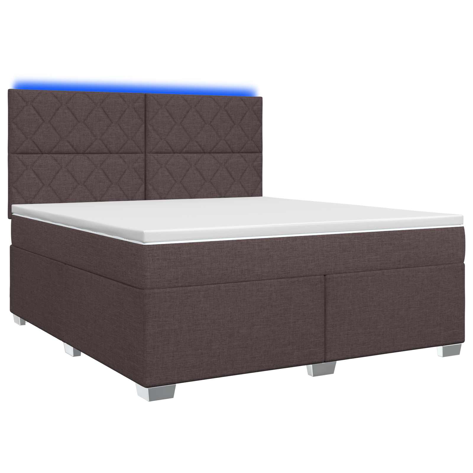Κρεβάτι box spring με στρώμα Σκούρο Καφέ 160 x 200 cm Ύφασμα - Pakobazaar