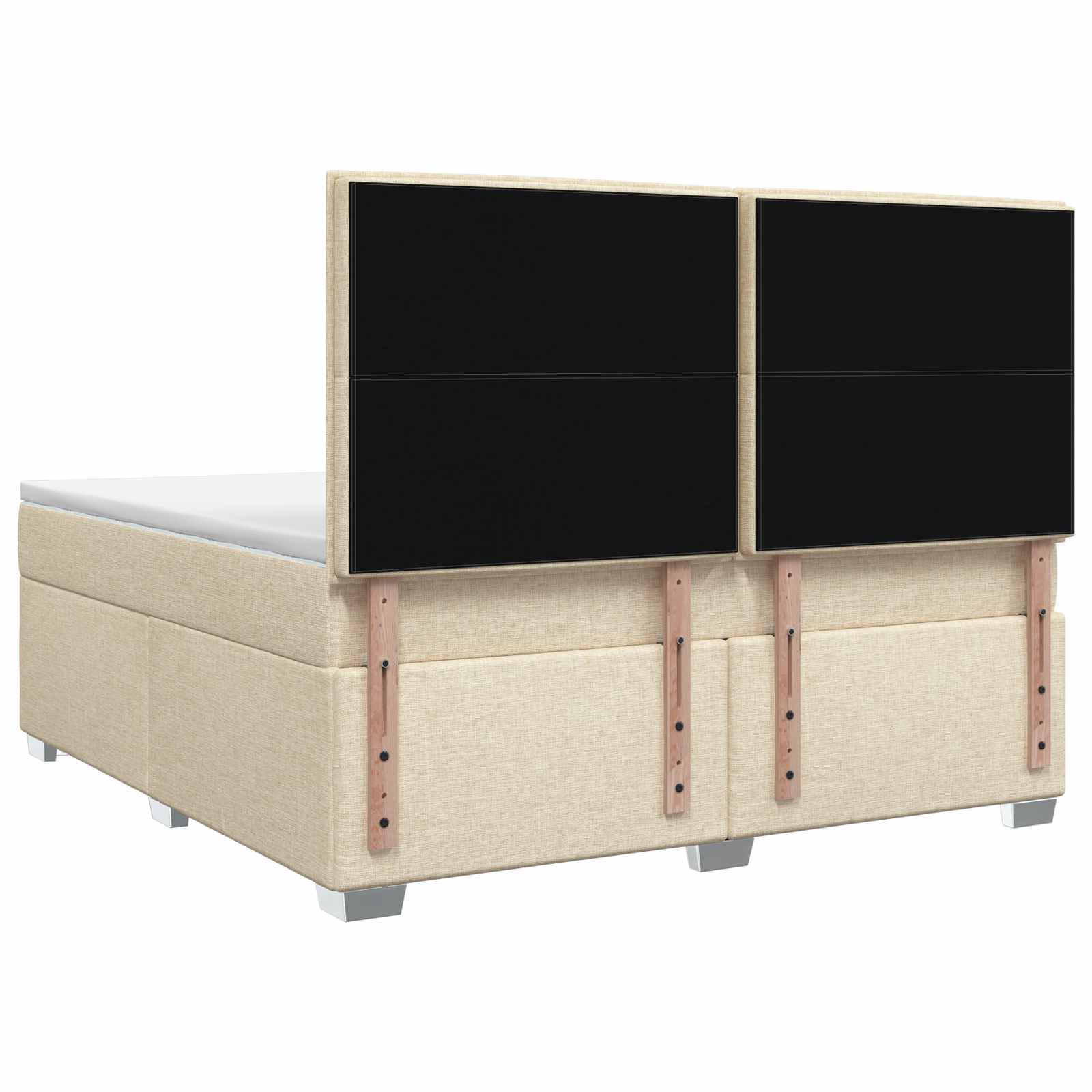 Κρεβάτι box spring με στρώμα Κρεμ 160 x 200 cm Ύφασμα - Pakobazaar