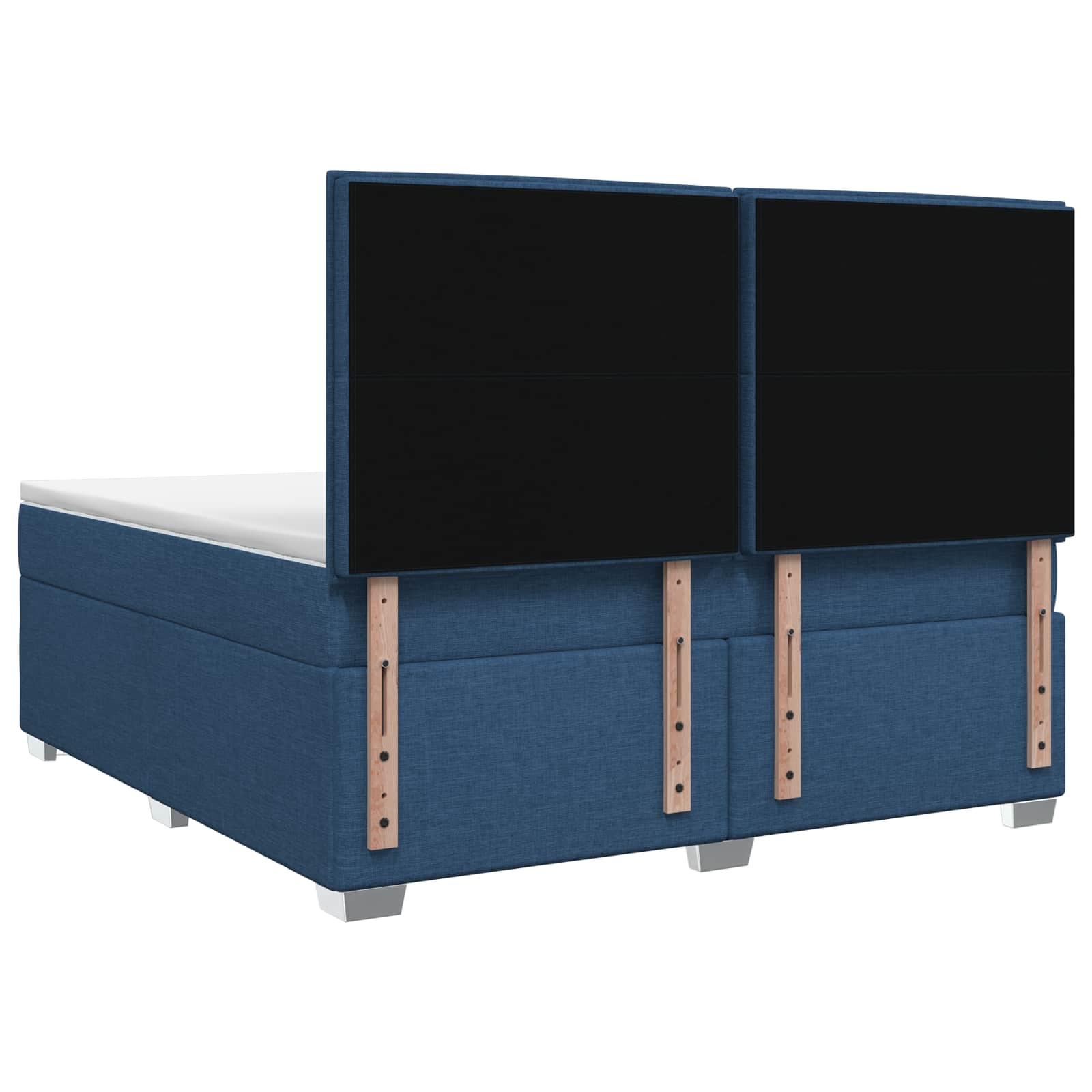 Κρεβάτι box spring με στρώμα Μπλε 160 x 200 cm Ύφασμα - Pakobazaar