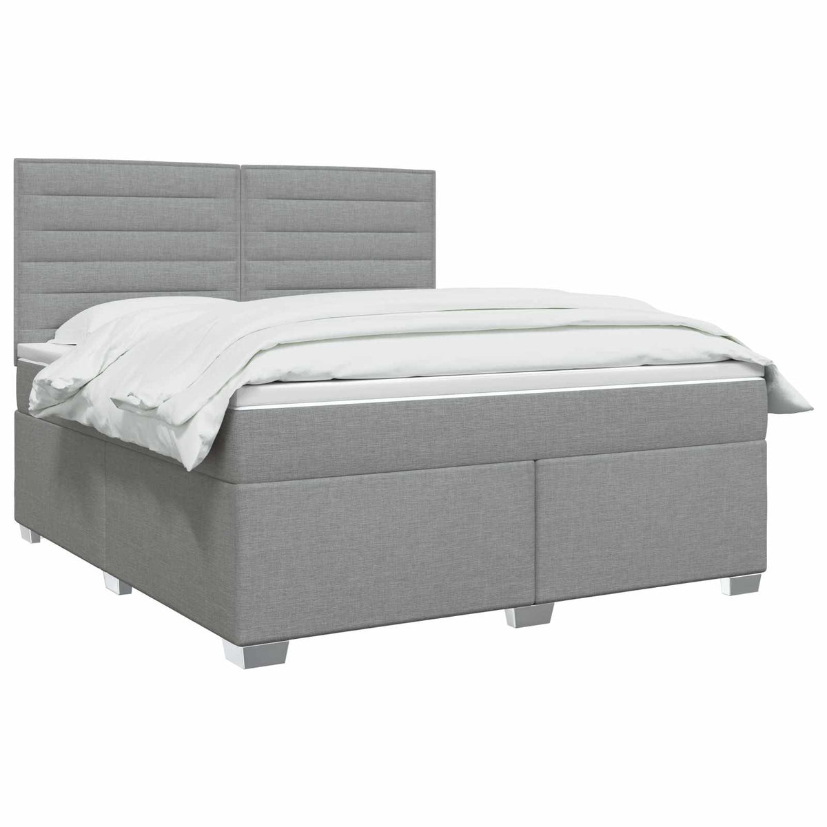 Κρεβάτι box spring με στρώμα Ανοιχτό γκρι 180 x 200 cm Ύφασμα