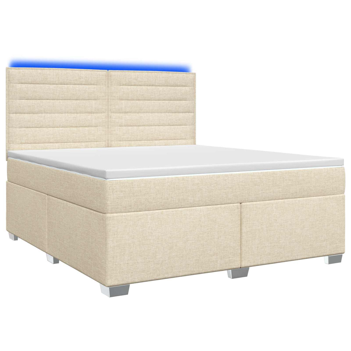 Κρεβάτι box spring με στρώμα Κρεμ 180 x 200 cm Ύφασμα