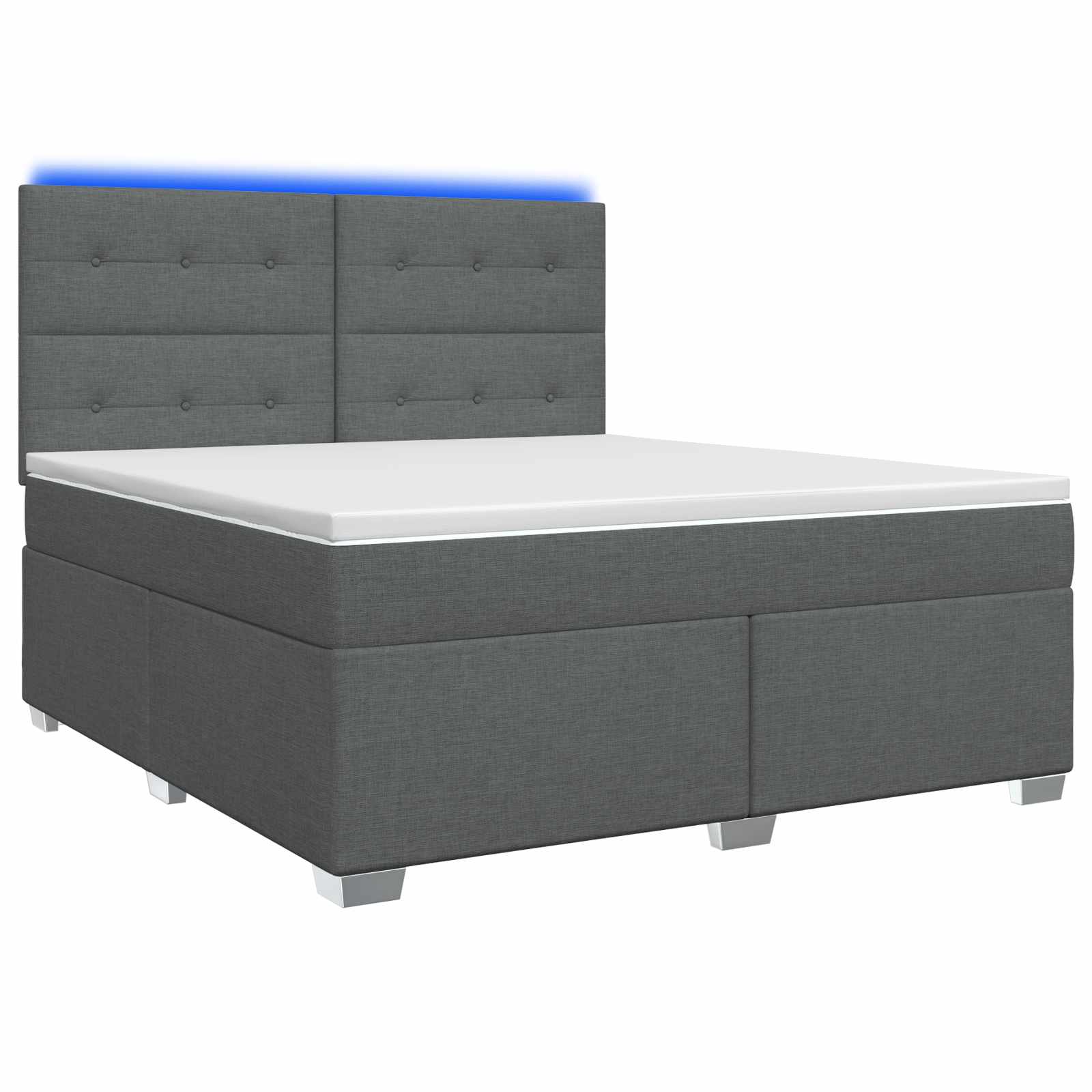 Κρεβάτι box spring με στρώμα Σκούρο Γκρι 180 x 200 cm Ύφασμα - Pakobazaar