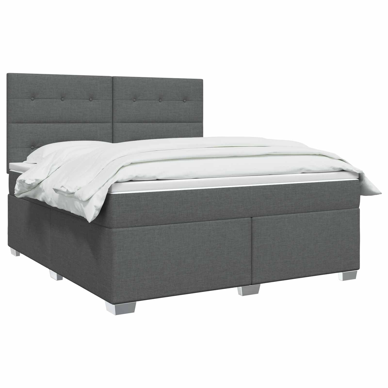 Κρεβάτι box spring με στρώμα Σκούρο Γκρι 180 x 200 cm Ύφασμα - Pakobazaar