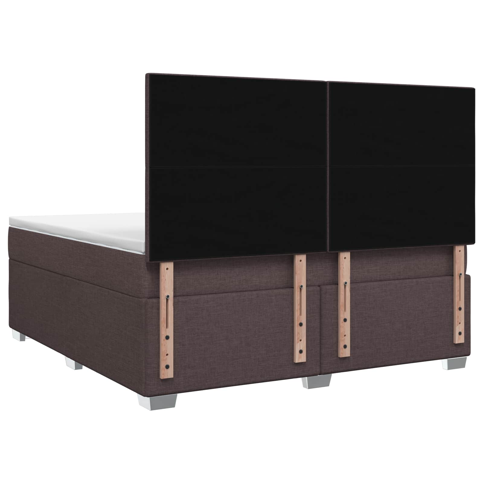 Κρεβάτι box spring με στρώμα Σκούρο Καφέ 180 x 200 cm Ύφασμα - Pakobazaar