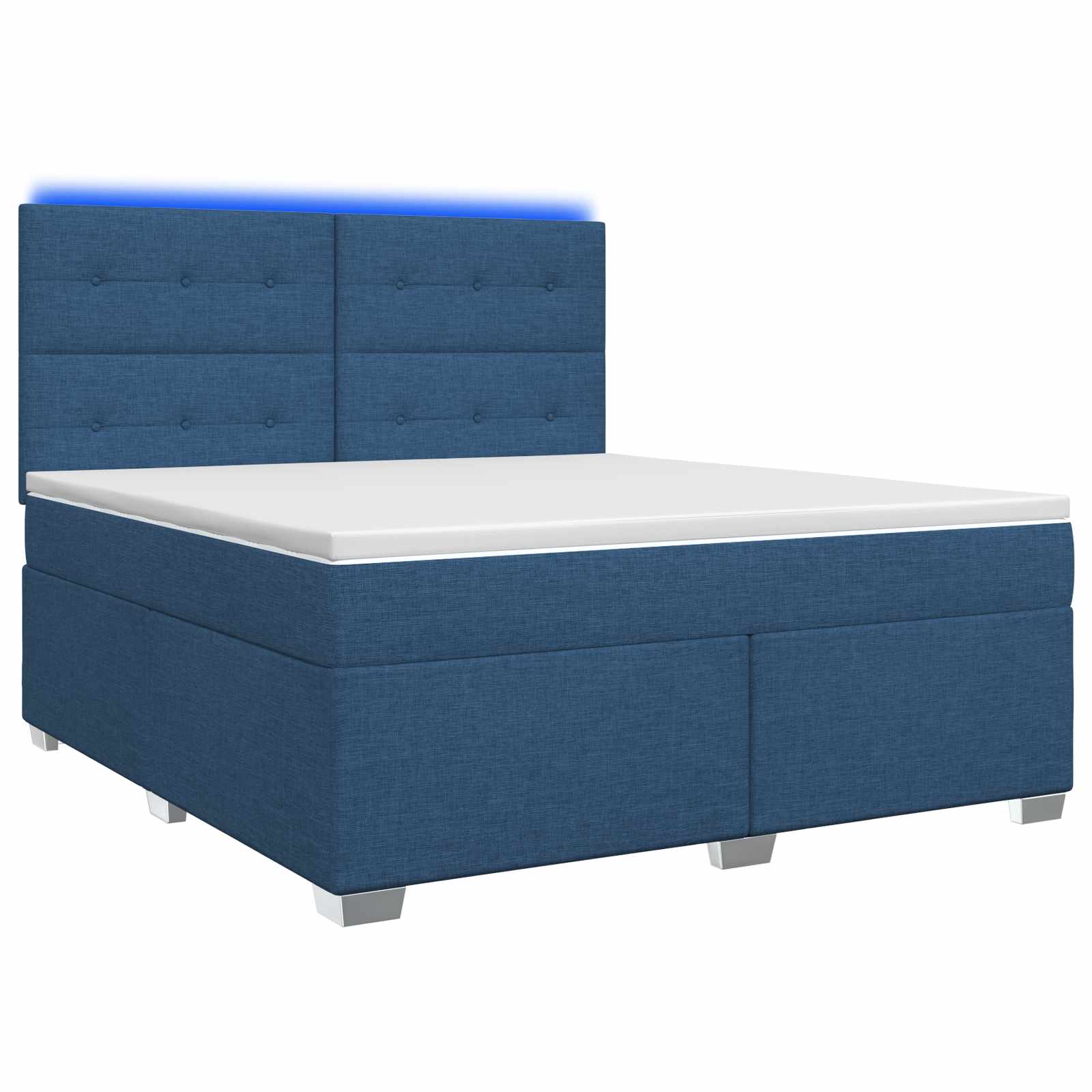 Κρεβάτι box spring με στρώμα Μπλε 180 x 200 cm Ύφασμα - Pakobazaar