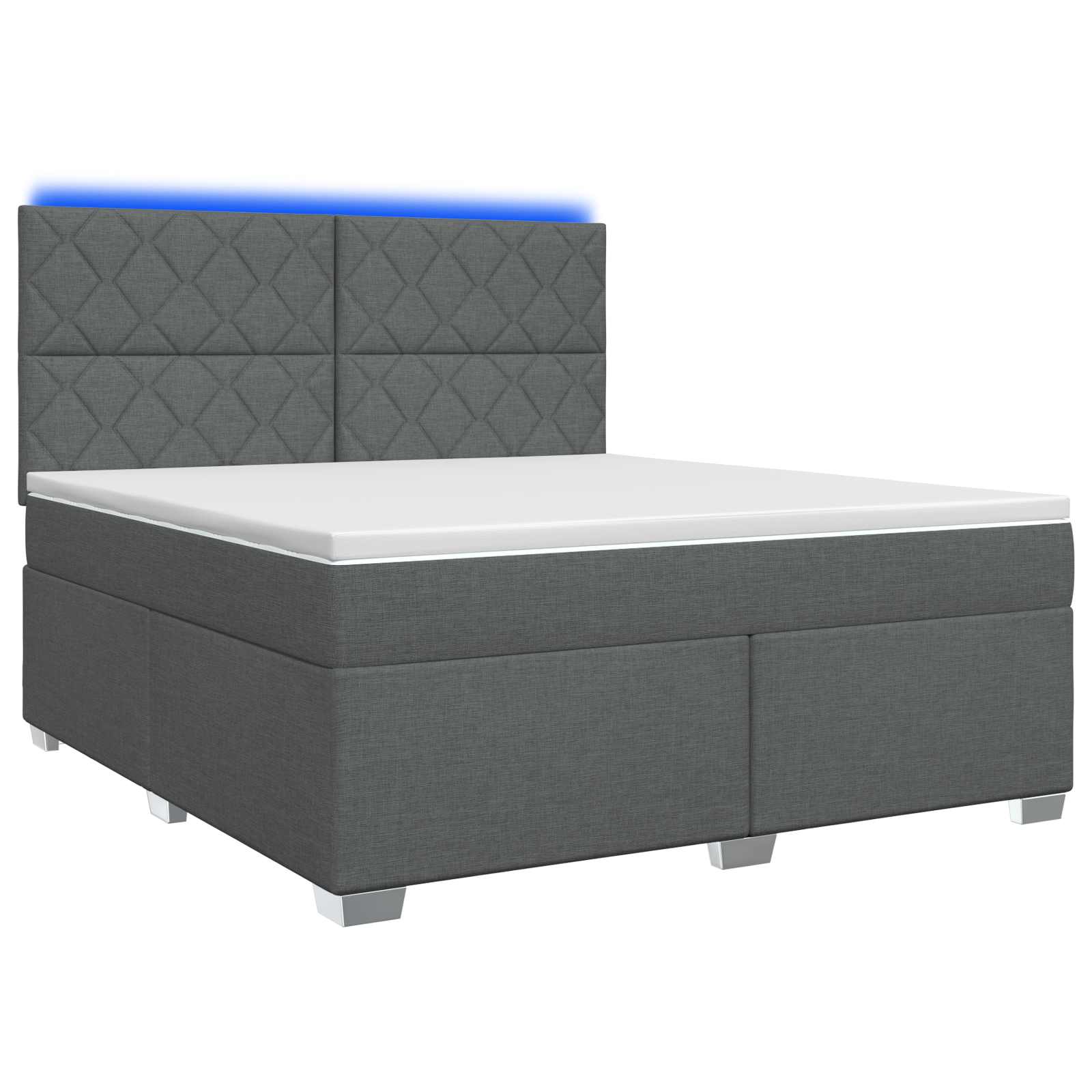 Κρεβάτι box spring με στρώμα Σκούρο Γκρι 180 x 200 cm Ύφασμα - Pakobazaar