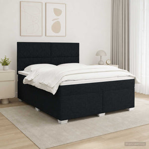 Κρεβάτι box spring με στρώμα Μαύρο 140 x 200 cm Ύφασμα