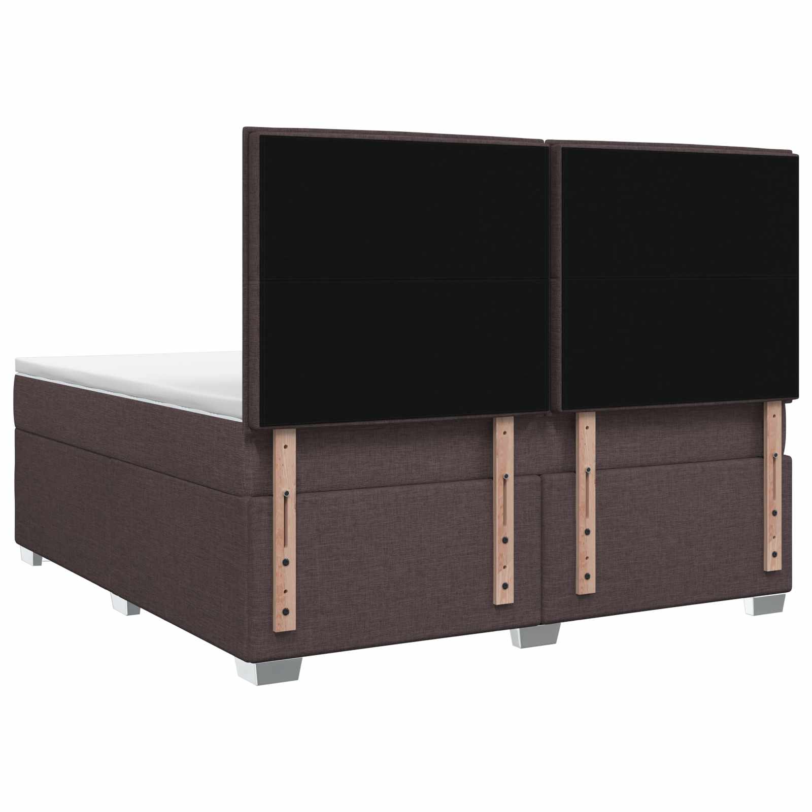 Κρεβάτι box spring με στρώμα Σκούρο Καφέ 180 x 200 cm Ύφασμα - Pakobazaar