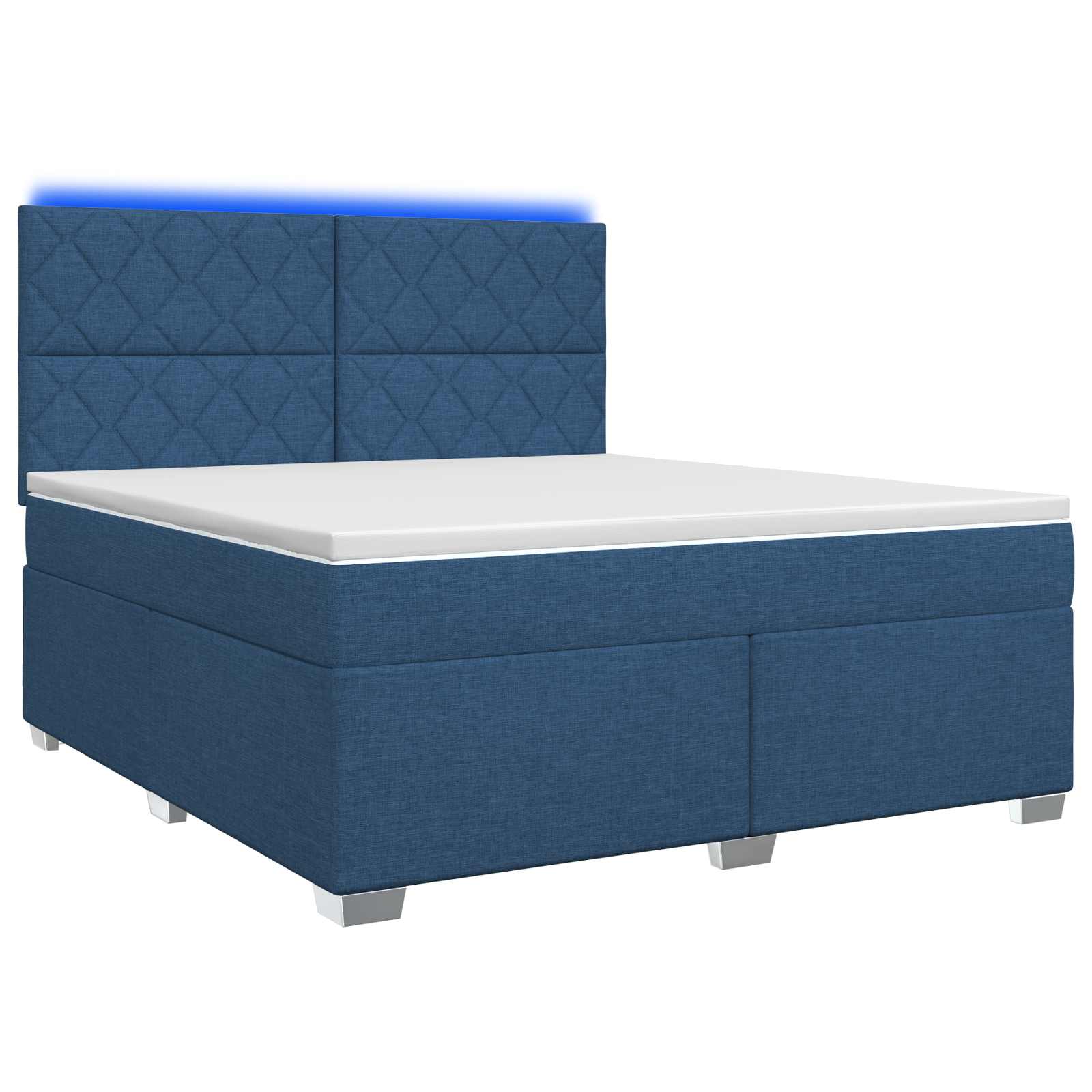 Κρεβάτι box spring με στρώμα Μπλε 180 x 200 cm Ύφασμα - Pakobazaar